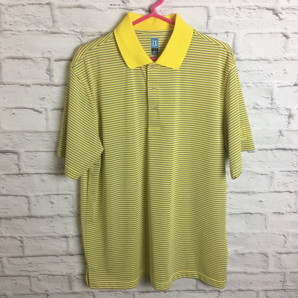 PGA Tour men’s golf polo large stripes A29